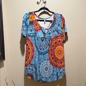 Colorful Mandala Print Women's Top